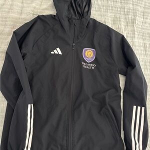 Black Adidas Orlando City rain jacket